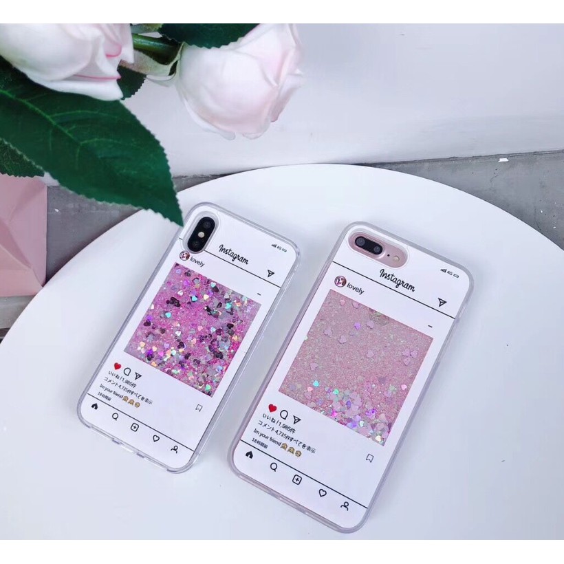 Ốp điện thoại thiết kế kim tuyến nước hình giao diện instagram cho VIVO V9 V5 V5Plus Y71 Y65