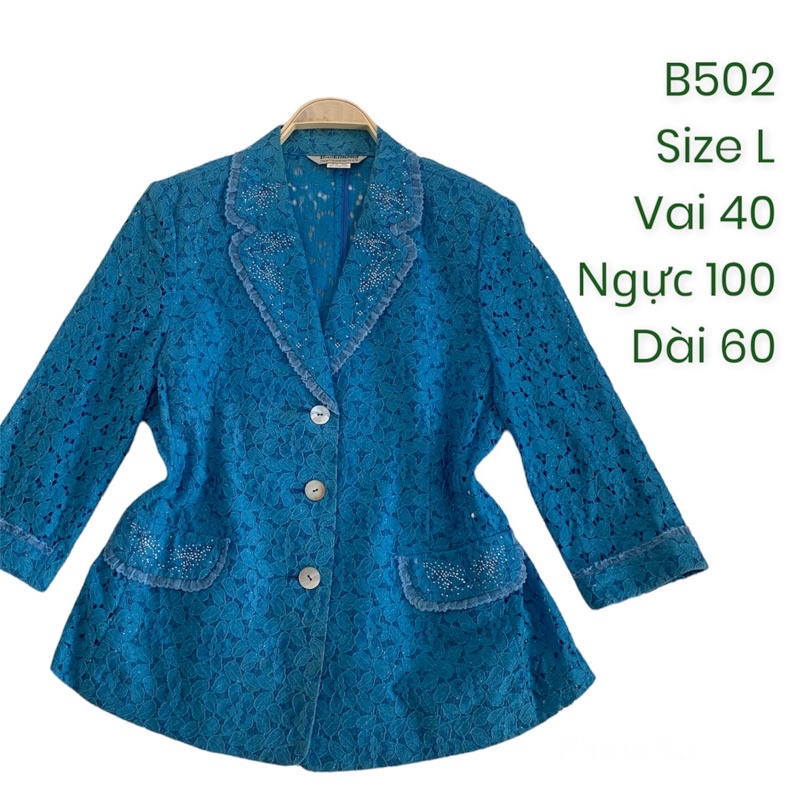 Áo khoác blazer B502 chất ren 2hand Hàn si ảnh thật