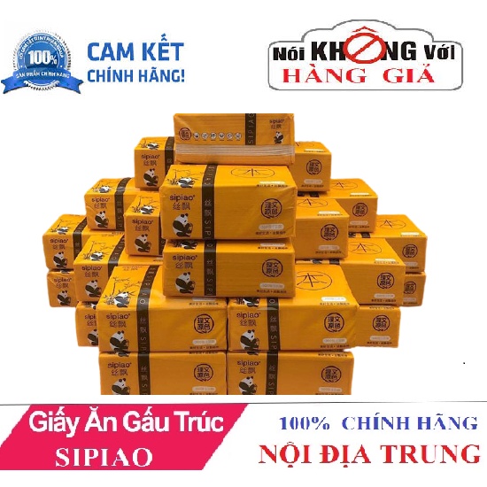 THÙNG 30 GÓI GIẤY ĂN GẤU TRÚC SIPIAO 6021/ GIẤY TRÚC/ KHĂN GIẤY RÚT NỘI ĐỊA TRUNG