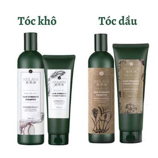 BỘ DẦU GỘI &amp; DẦU XẢ MỌC TÓC CHIẾT XUẤT GỪNG TƯƠI WEILAIYA ( TẶNG KÈM SET MINI)