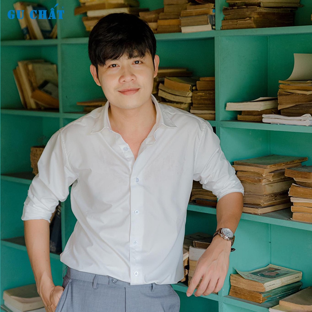 Áo Sơ Mi Lụa Nam Tay Dài Cổ Bẻ GU CHẤT, Chất Lụa Cao Cấp, Form Chuẩn GUL02
