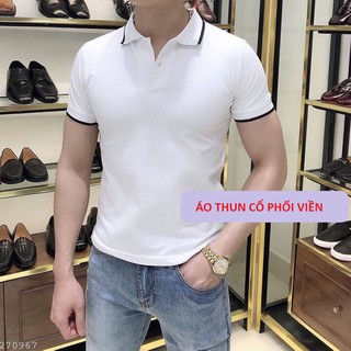 COMBO 4 ÁO CÓ CỔ PHỐI VIỀN ÁO THUN CỔ TRỤ