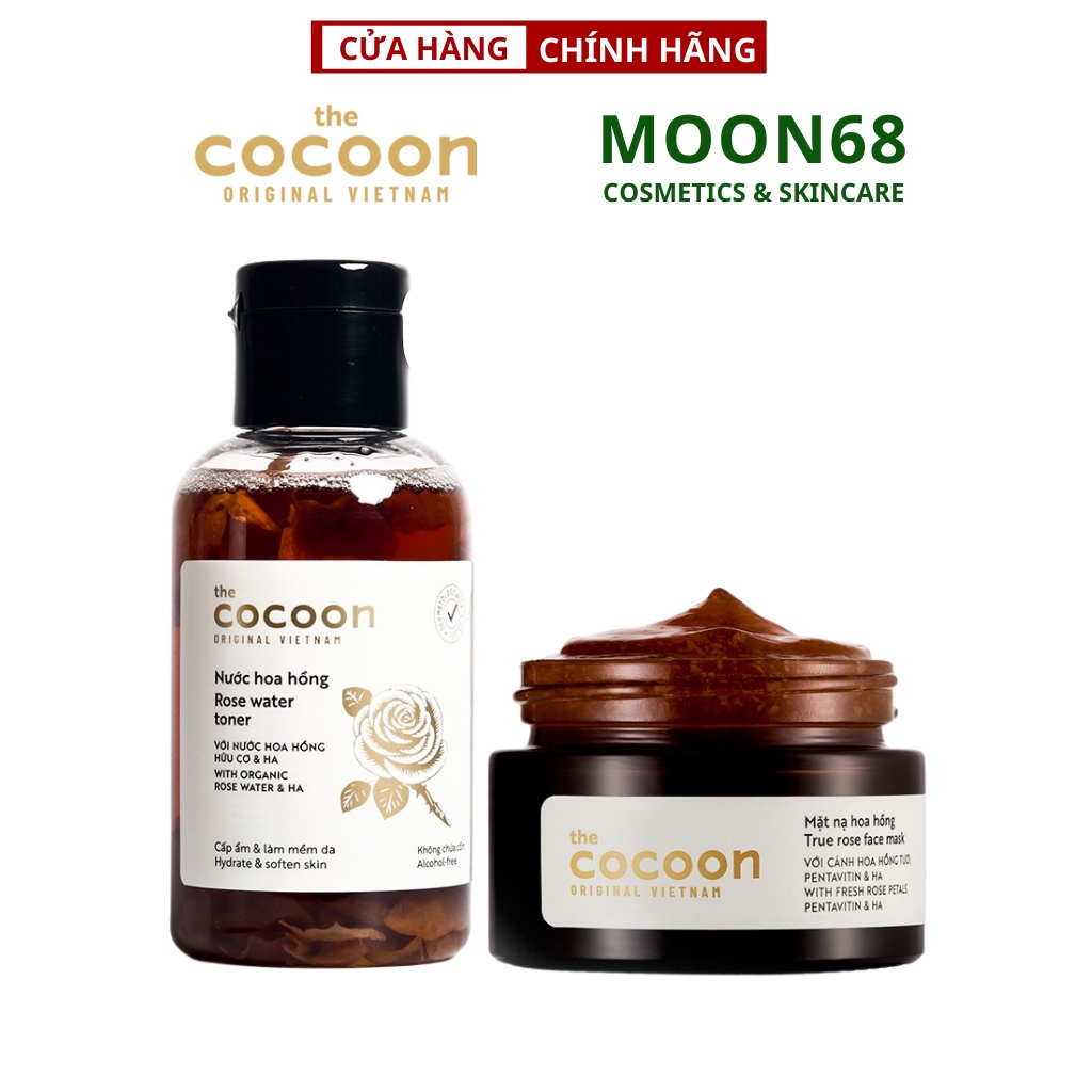 Combo Toner hoa hồng cocoon 140ml + mặt nạ hoa hồng cocoon 30ml - Moon68 - Cocoon Việt Nam