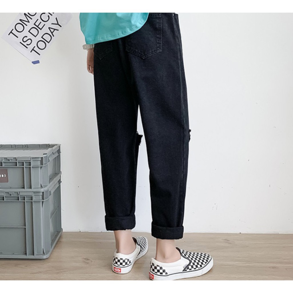 QUẦN BAGGY RÁCH GỐI ĐEN -Đổi trả free nếu không ưng hoặc hàng lỗi | BigBuy360 - bigbuy360.vn