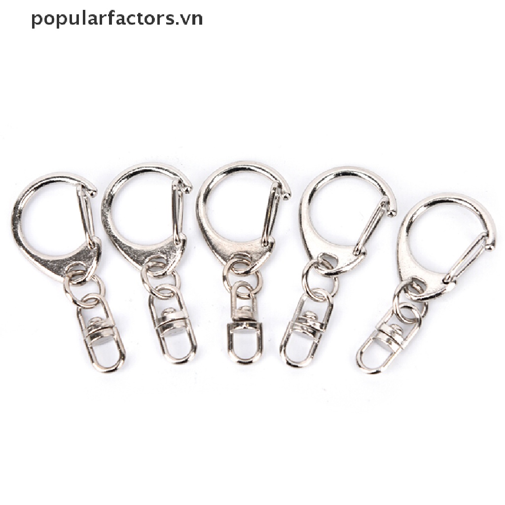 Set 10 Vòng Móc Chìa Khóa Bằng Bạc Bóng DIY