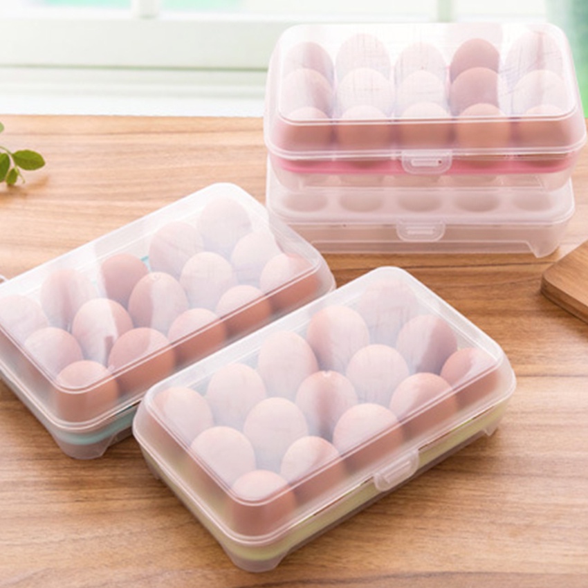 Hộp Đựng Trứng Trong Tủ Lạnh 15 Ngăn Tiện Dụng
