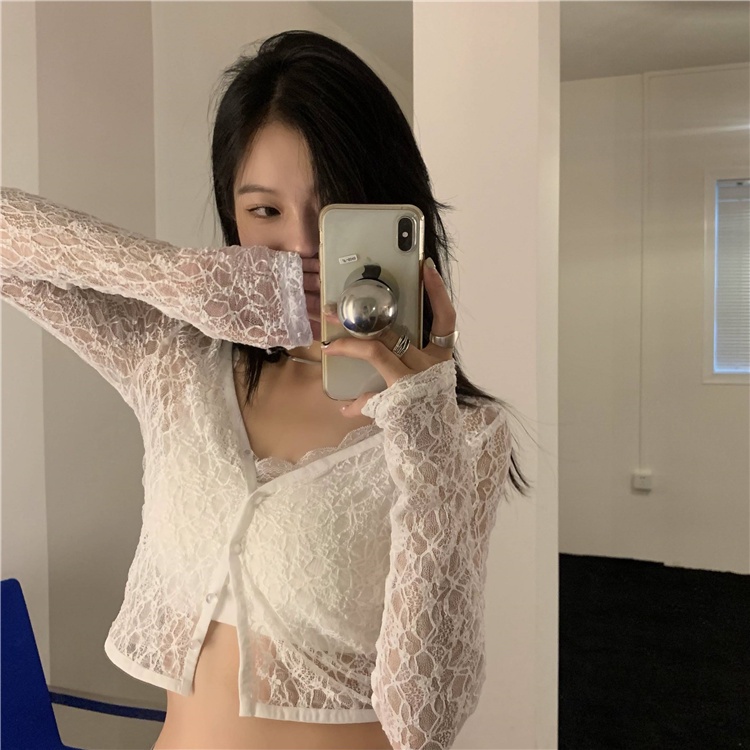 Áo lưới ren mỏng phong cách y2k thời trang cho nữ MS365