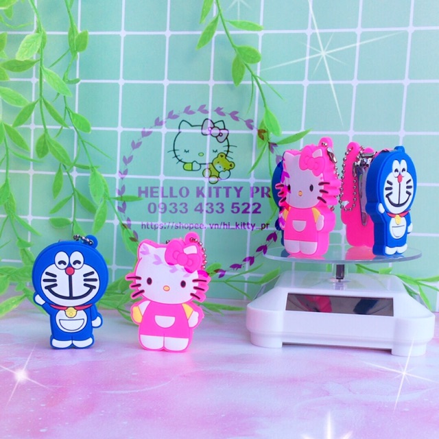 BẤM MÓNG TAY 3D HELLO KITTY &amp; DORAEMON