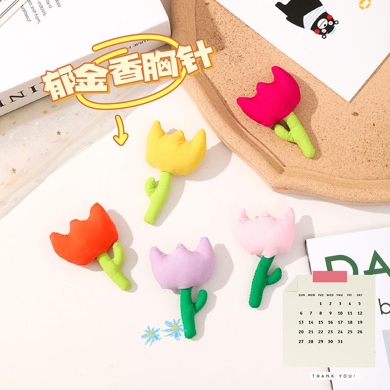 Ghim Cài Áo Hình Hoa Tulip Hoạt Hình Dễ Thương