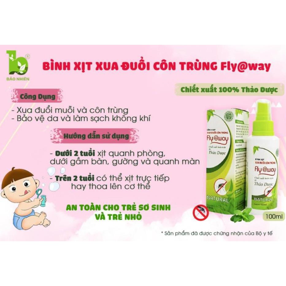 Bình xịt xua đuổi muỗi Fly@way 100ml - Bảo Nhiên (Việt Nam)