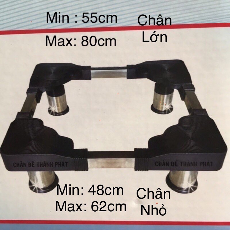 Chân kê tủ lạnh máy giặc inox, chân để tủ lạnh máy giặt