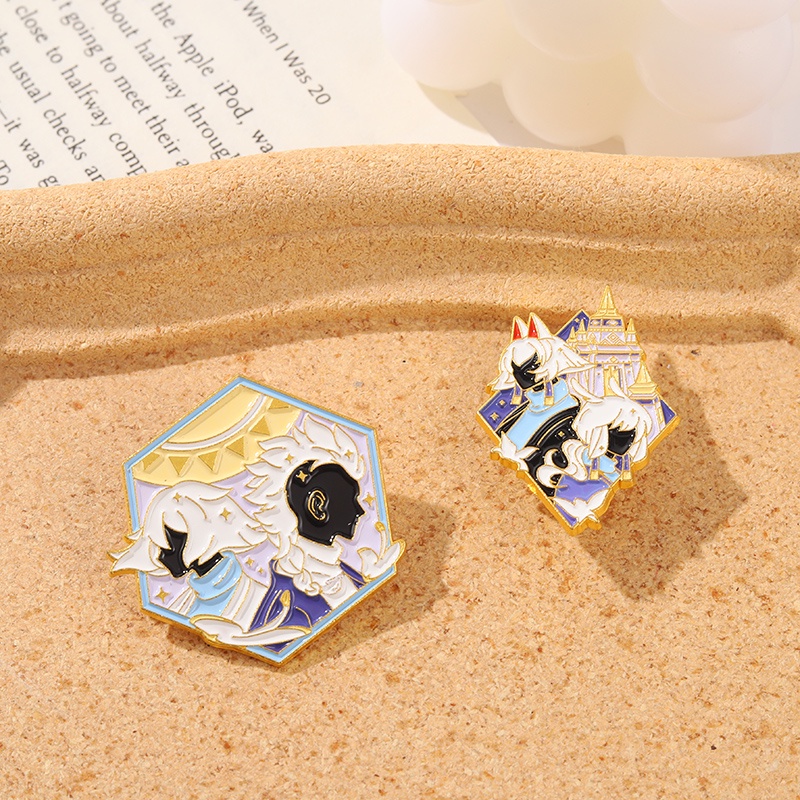 Ghim cài áo QIHE JEWELRY hình nhân vật hoạt hình game Light Encounter 3 cá tính