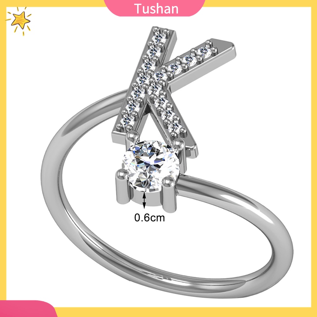 Nhẫn Đồng Khắc Chữ Thiết Kế Mở Có Thể Điều Chỉnh Kích Cỡ