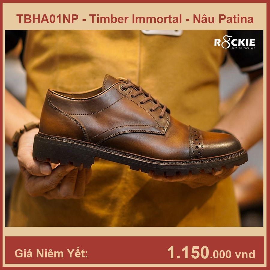 Giày da nam Timber Patina - da mộc Ý nhập khẩu nhuộm màu thủ công - Nâu Patina - TBHA01NP - R8ckie