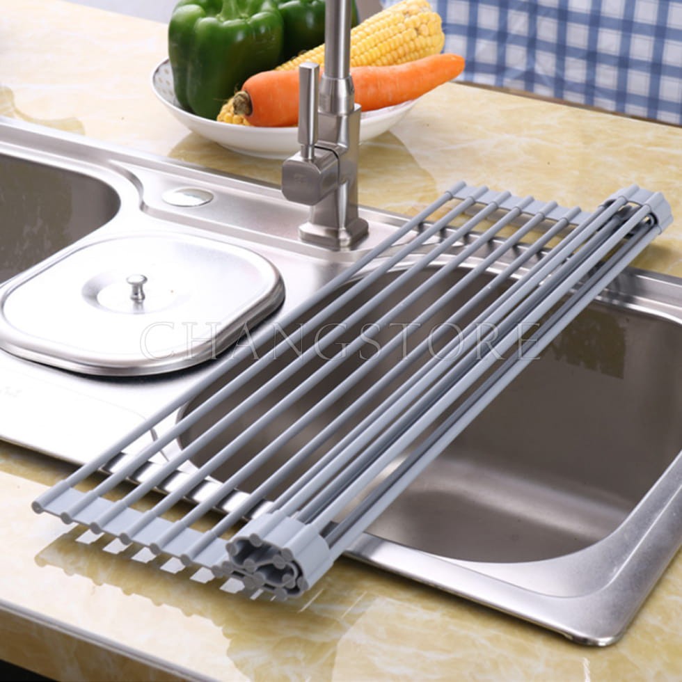 Kệ Inox Đựng Đồ Bồn Rửa Bát, Khay Đa Năng Hình Chữ Nhật Gác Bồn Rửa Bát