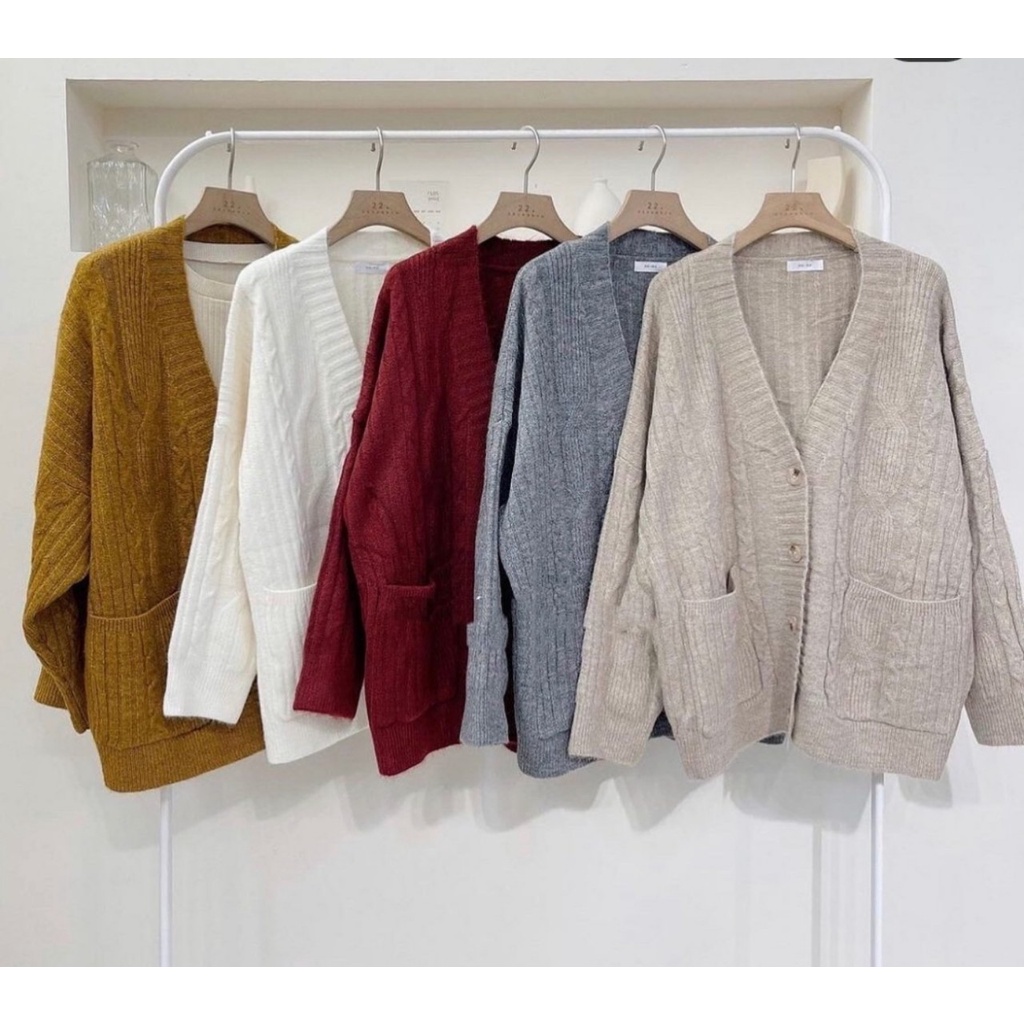 Áo Khoác Len Nữ Áo Cardigan Len Nữ Hàng Quảng Châu Chất Đẹp Tag no.no Form Rộng Dày Dặn Chuẩn Mẫu Mặc - TG68