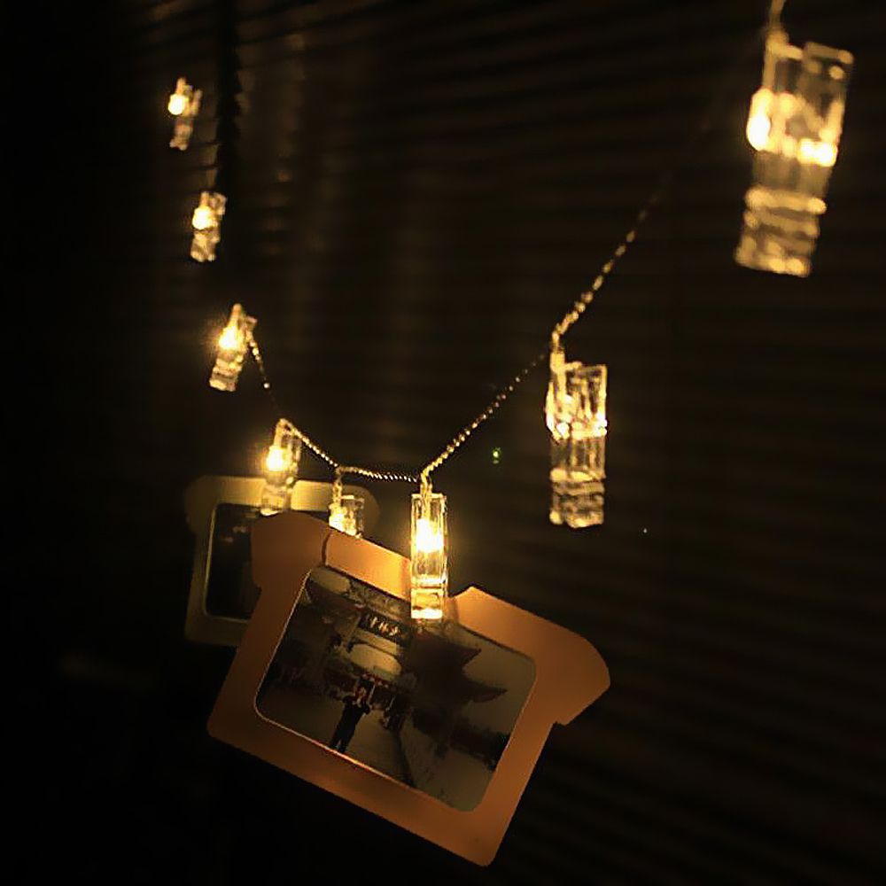 ❀SIMPLE❀ New LED Photo Clips String Beautiful Cards Lights USB/Battery Warm White Fairy Painting Frame Picture Album