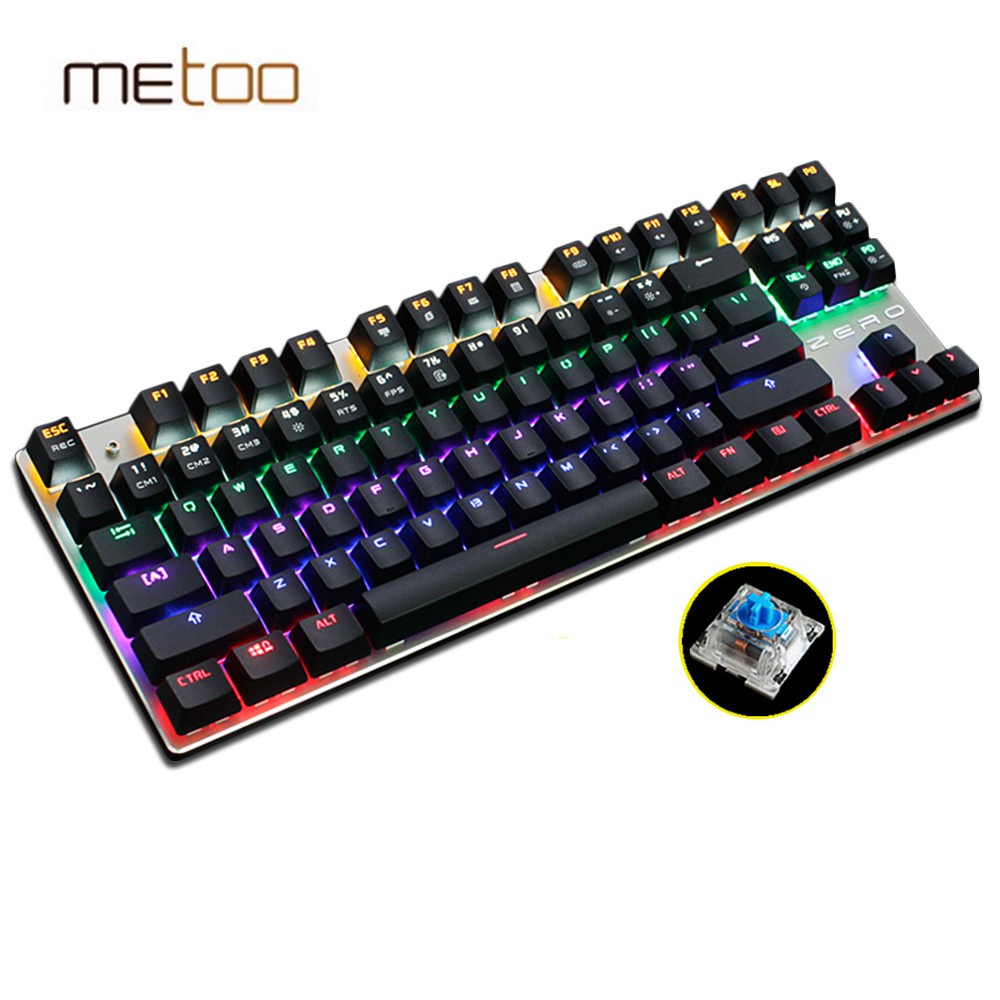 Bàn Phím Cơ Metoo zÊrÔ TKL Led Rainbow và không led 87 phím