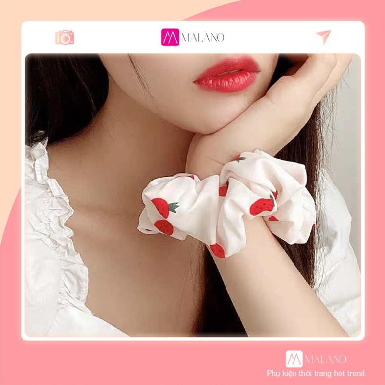 Dây buộc tóc scrunchies KOLANO dây chun buộc tóc Hàn Quốc họa tiết cherry đáng yêu FAH-001260