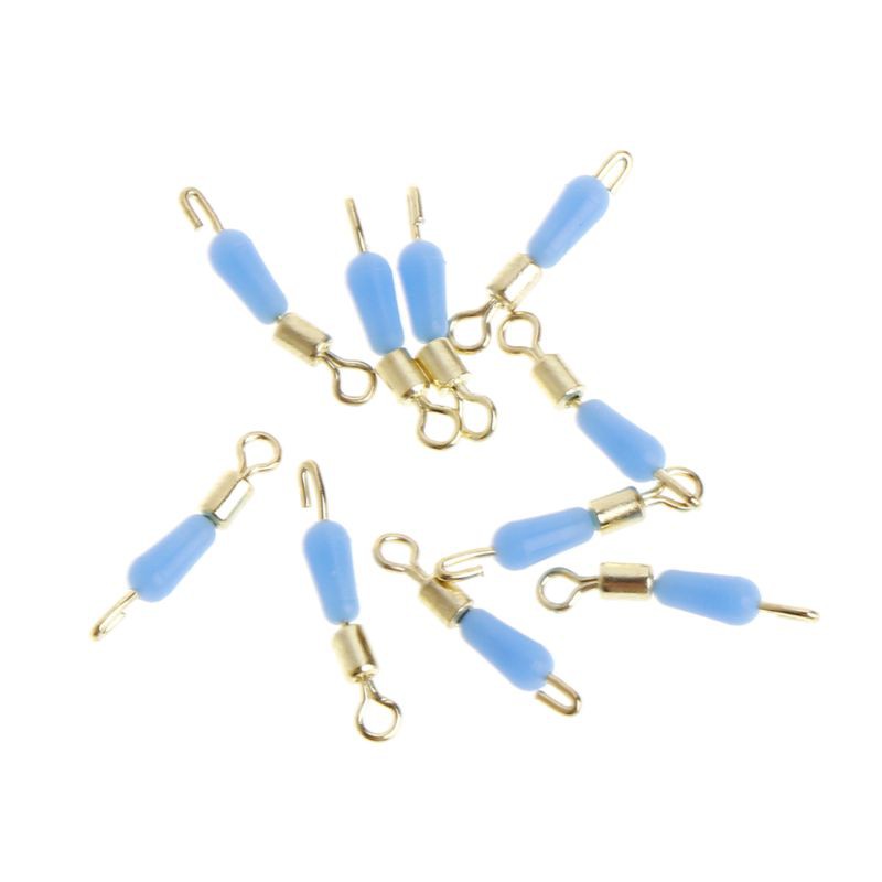 ✿10 Pcs/Set Fishing Line Clip Silicone Bead Swivel Anti Wrap Sub Line Connector Quick Rotating Accessories