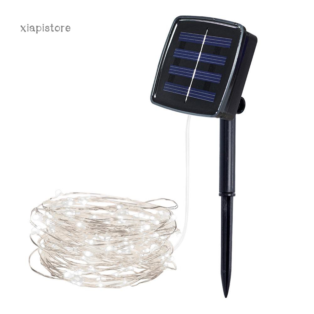Dây đèn LED 200 bóng 20 mét năng lượng mặt trời trang trí tiện lợi