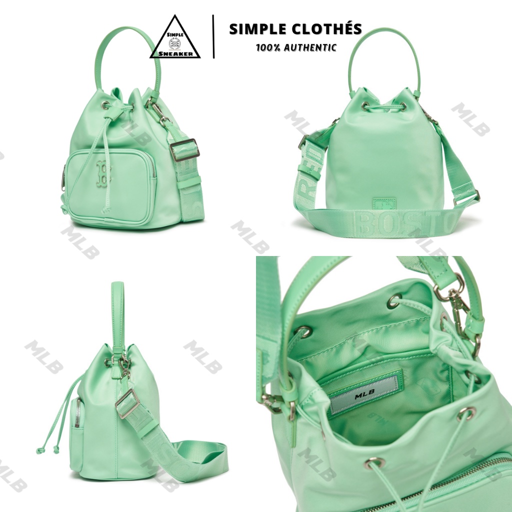 TÚI MLB MONOGRAM NỮ 🔥CHÍNH HÃNG🔥MLB Monogram Jacquard Bucket Bag New York Yankees Green -SIMPLE SNEAKER