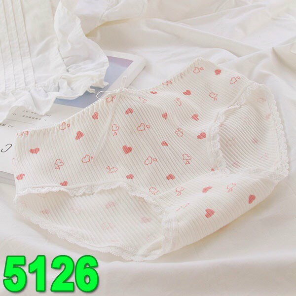 SET 5 Quần Lót nữ Cotton nâng mông thoáng khí, hoạ tiết đáng yêu