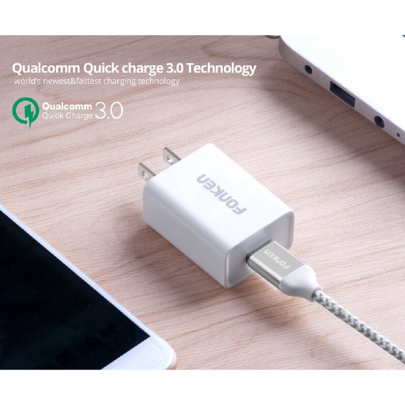 Củ Sạc Nhanh Fonken Cho Điện Thoại Cổng USB Chuẩn QC 3.0 18W