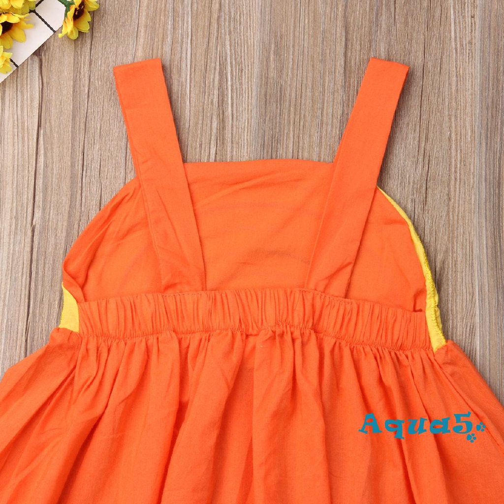 Váy cầu vồng không tay màu sắc cầu vồng xinh xắn cho bé gái