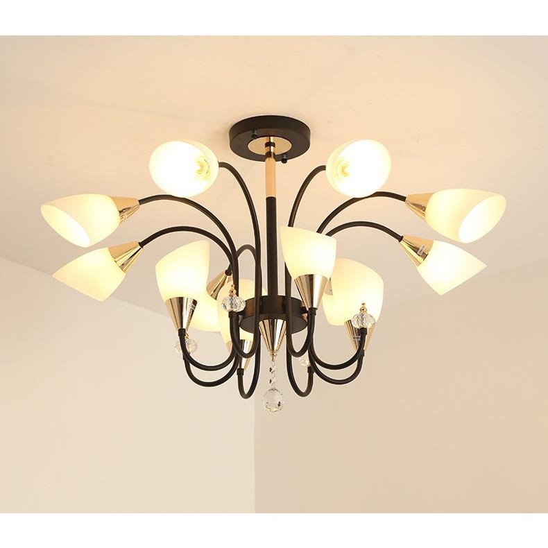 Đèn chùm MONSK OMELA vintage hiện đại cao cấp 12 , 15 tay kèm bóng led chuyên dụng