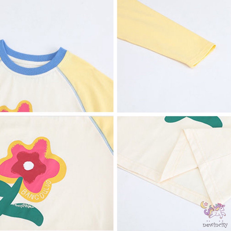 Áo Thun Dài Tay In Hoa Cho Bé Gái