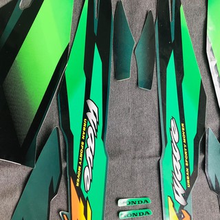 [CÁC BIKER ƠI] BỘ TEM DÁN XE MÁY HONDA WAVE ZX (2003 2004 THẮNG ĐĨA) ZIN TEM 3 LỚP MÀU XANH LÁ CÂY