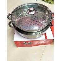 🍖[🅧Ả 🅚🅗🅞]🍖NỒI HẤP INOX 2 TẦNG POT 28 CM DÙNG BẾP TỪ, BẾP HỒNG NGOẠI, BẾP GA TIỆN DỤNG