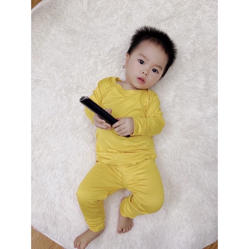 Bộ tay dài thun lạnh Minky Mom bé trai bé gái