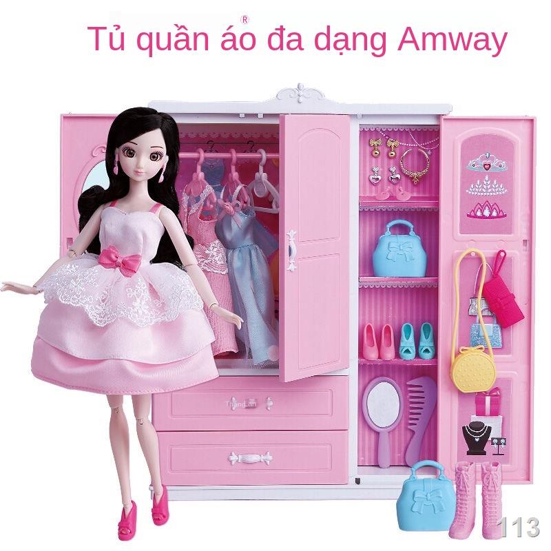 Một bộ búp bê Barbie An Lili Hộp quà Cô gái Đa dạng Tủ quần áo Tủ quần áo Phòng ngủ Play House Đồ chơi Công chúa