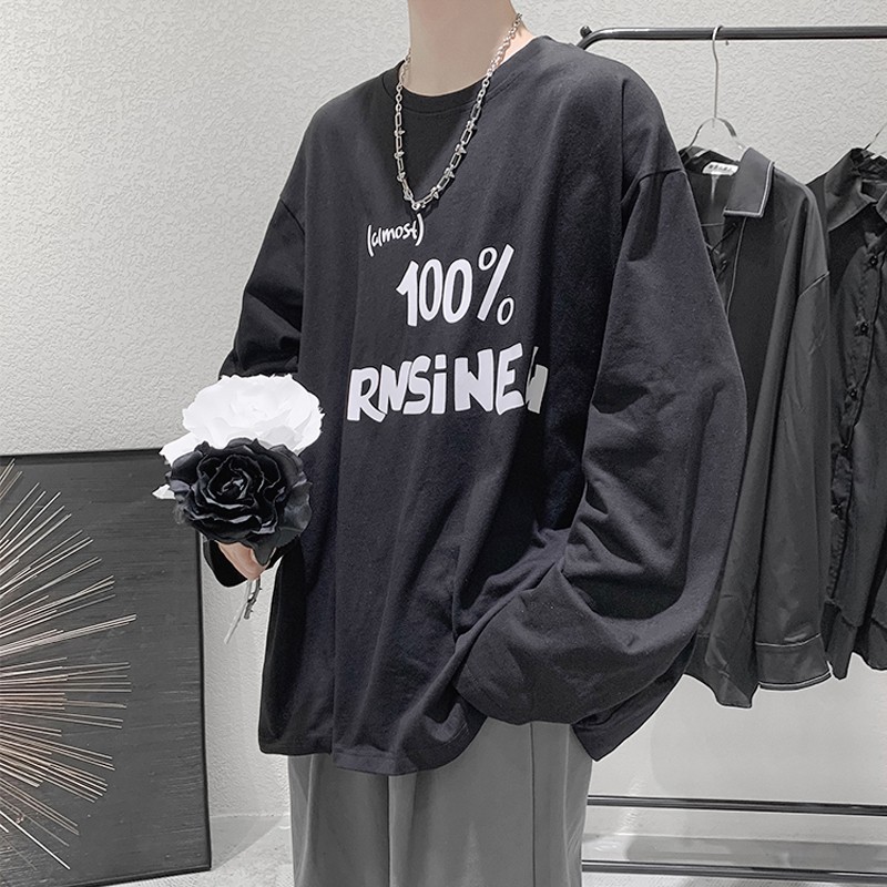 Áo Thun Dài Tay Cổ Tròn Thời Trang Phong Cách Hàn Quốc Cho Nam Size M-5Xl | BigBuy360 - bigbuy360.vn