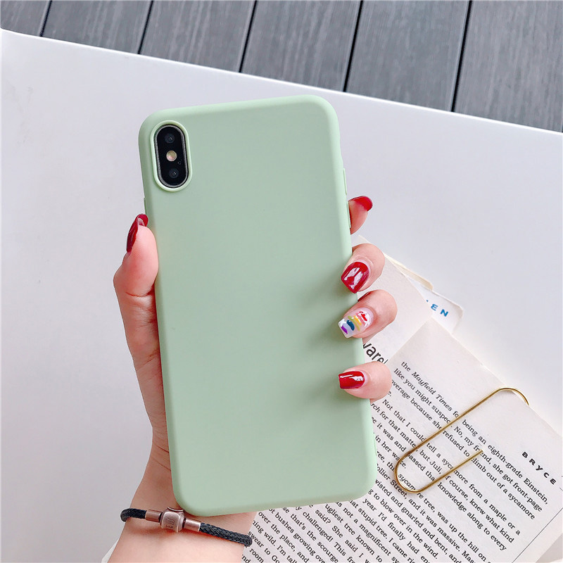 Ốp điện thoại silicone mềm màu trơn nhám đơn giản cho iPhone 7 6 6s Plus 5 5s SE | BigBuy360 - bigbuy360.vn