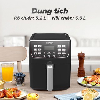 Nồi chiên không dầu sharp kf-af55ev-bk