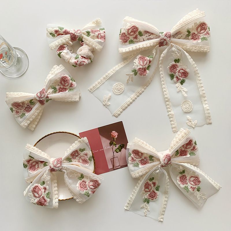 Kẹp tóc nơ ren thời trang Hàn Quốc cao cấp