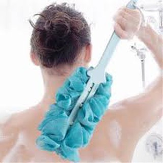 Cọ lưng kèm bông tắm hàng xuất nhật Cây bông tắm có cán chà lưng/ Cọ lưng có tay cầm siêu sướng/ Cọ lưng cán dài mềm mại