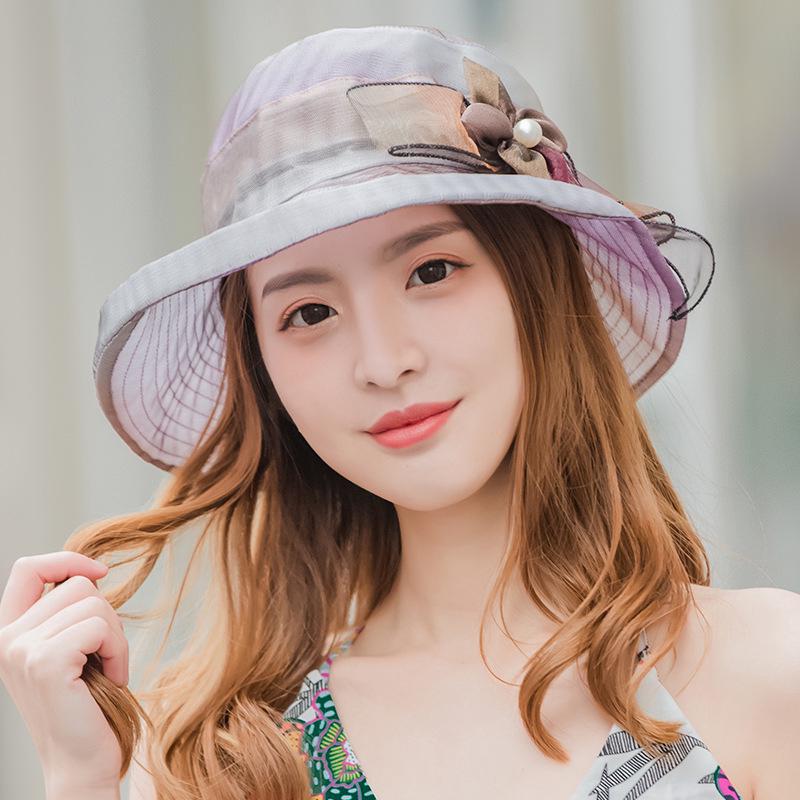 Mũ chống nắng nữ chống nắng UV gấp thời trang mùa hè phần mỏng mũ hoang dã Hàn Quốc