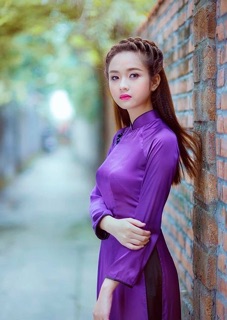 Áo dài tím huế kèm quần