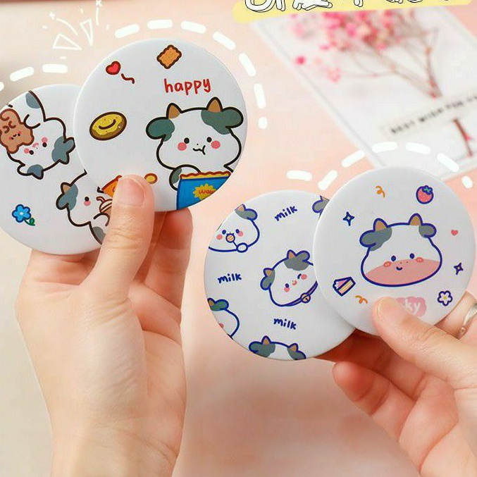 Gương mini hình bò sữa/ heo hồng/ khủng long và nhân vật hoạt hình
