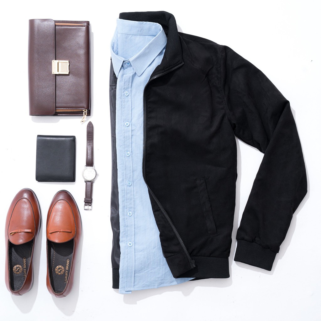 Áo khoác nam bomber da lộn 2 lớp , áo khoác nam da lộn thời trang chuẩn xịn | BigBuy360 - bigbuy360.vn