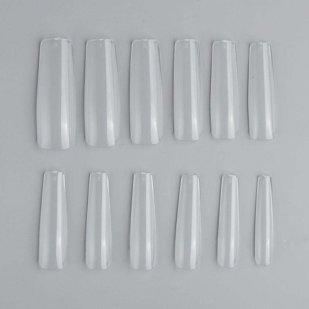 WATTLE Hộp 120 Móng Tay Giả Hình Vuông Trong Suốt Ốp