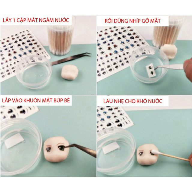Hinh dán mắt chibi , đất sét, fondant, nail