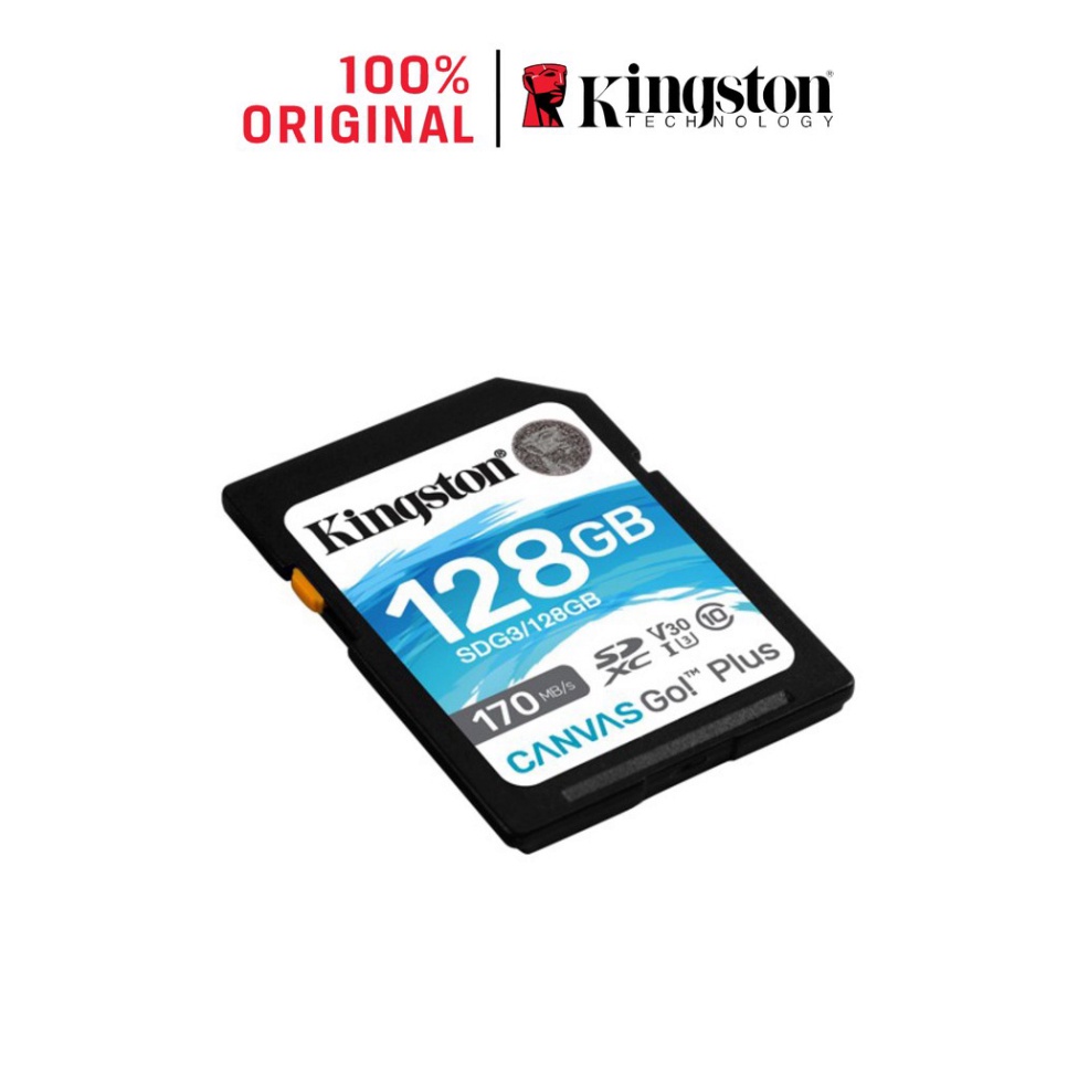 Thẻ nhớ Kingston Canvas Go Plus SD 128GB cho thiết bị di động Android, camera, flycam và sản xuất video 4K SDG3/128G | BigBuy360 - bigbuy360.vn