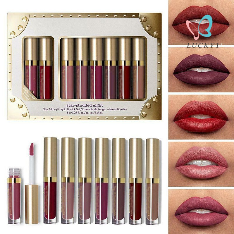 (Hàng Mới Về) Set 8 Son Môi Dạng Lỏng Lâu Trôi Không Dính Dành Cho Nữ | BigBuy360 - bigbuy360.vn