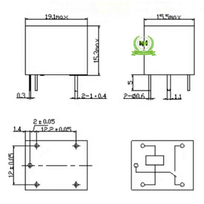 (Sét 2C) Rơle 5 Chân SONGLE 5V/12V/24V 10A