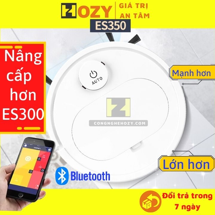 Robot Hút Bụi ES350 Pro Lau sàn nhà thông minh Nâng Cấp hơn bản ES300, Cảm Biến Chạm, Chống Va Chạm Thông Minh